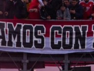 Trapo - Bandeira - Faixa - Telón - "VAMOS CON FE" Trapo de la Barra: La Guardia Albi Roja Sur &bull; Club: Independiente Santa Fe &bull; País: Colombia