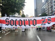 Trapo - Bandeira - Faixa - Telón - Trapo de la Barra: La Guardia Albi Roja Sur &bull; Club: Independiente Santa Fe &bull; País: Colombia