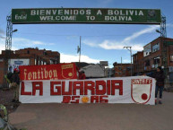 Trapo - Bandeira - Faixa - Telón - Trapo de la Barra: La Guardia Albi Roja Sur &bull; Club: Independiente Santa Fe &bull; País: Colombia