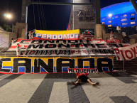 Trapo - Bandeira - Faixa - Telón - Trapo de la Barra: La Guardia Albi Roja Sur &bull; Club: Independiente Santa Fe &bull; País: Colombia
