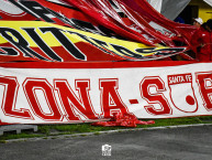 Trapo - Bandeira - Faixa - Telón - Trapo de la Barra: La Guardia Albi Roja Sur &bull; Club: Independiente Santa Fe &bull; País: Colombia
