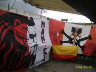 Trapo - Bandeira - Faixa - Telón - "Vieja Guardia" Trapo de la Barra: La Guardia Albi Roja Sur • Club: Independiente Santa Fe