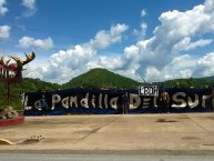 Trapo - Bandeira - Faixa - Telón - "LPDS Frontal viajero" Trapo de la Barra: La Pandilla del Sur • Club: Mineros de Guayana