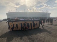 Trapo - Bandeira - Faixa - Telón - "Barrio Pantitlan pte en Mundial Rusia 2018" Trapo de la Barra: La Rebel • Club: Pumas