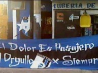 Trapo - Bandeira - Faixa - Telón - Trapo de la Barra: La Resistencia Albiazul • Club: Querétaro • País: México
