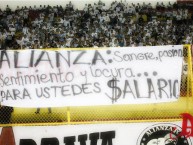 Trapo - Bandeira - Faixa - Telón - Trapo de la Barra: La Ultra Blanca y Barra Brava 96 • Club: Alianza • País: El Salvador