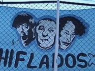 Trapo - Bandeira - Faixa - Telón - Trapo de la Barra: Los Chiflados • Club: Blooming • País: Bolívia