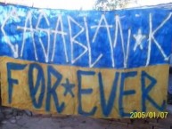 Trapo - Bandeira - Faixa - Telón - "Casablanca" Trapo de la Barra: Los del Cerro &bull; Club: Everton de Viña del Mar &bull; País: Chile