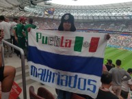 Trapo - Bandeira - Faixa - Telón - "Mundial Rusia 2018" Trapo de la Barra: Malkriados • Club: Puebla Fútbol Club • País: México