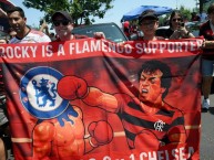 Trapo - Bandeira - Faixa - Telón - "ROCKY IS A FLAMENGO SUPPORTER" Trapo de la Barra: Nação 12 &bull; Club: Flamengo &bull; País: Brasil