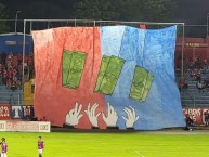 Trapo - Bandeira - Faixa - Telón - "Pancarta de FAS contra la Liga y Federación en El Salvador" Trapo de la Barra: Turba Roja &bull; Club: Deportivo FAS &bull; País: El Salvador